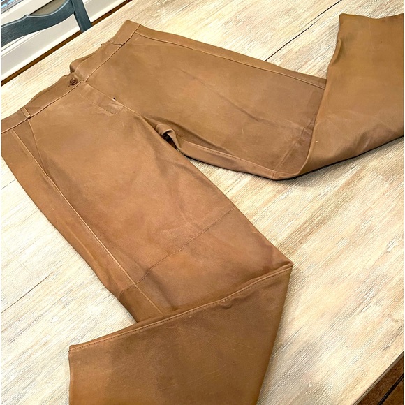 Brown leather pants